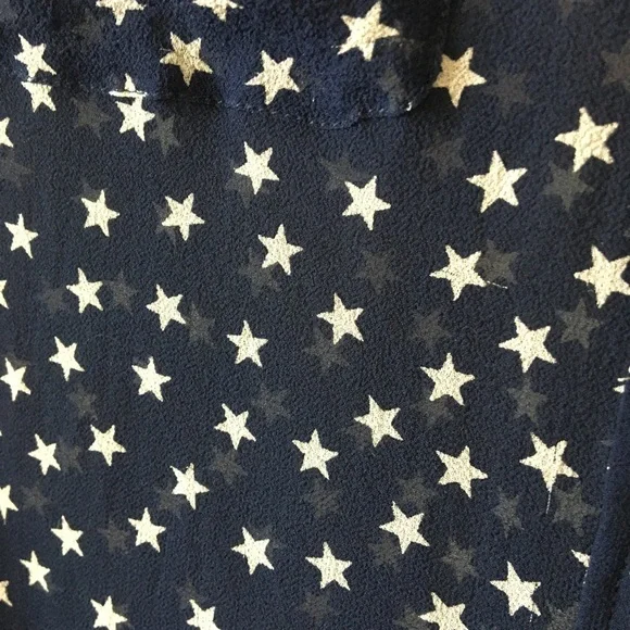 SOLD on eBay✨You’re A Star ⭐️ Navy Blue Sheer Silk Star Blouse - Picture 10 of 16